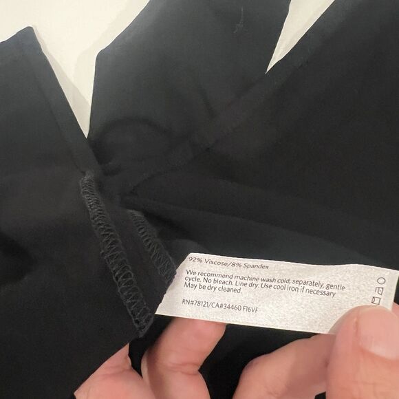 Eileen Fisher Black Long Sleeve Tunic Top Sz L Minimalist Neutral Soft Comfy - Picture 5 of 7